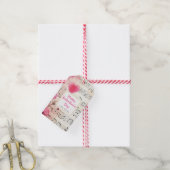 Muzieknoten en Rozen  Valentijnsdag Cadeaulabel (Met Touw)