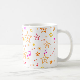 Muzieknoten en sterren: koffiemok