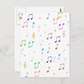 Muzieknoten en symbolen briefkaart (Voorkant / Achterkant)