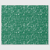 Muzieknoten en symbolen, kerstmanolen cadeaupapier (Vlak)