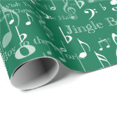 Muzieknoten en symbolen, kerstmanolen cadeaupapier (Rol Hoek)