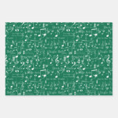 Muzieknoten en symbolen, kerstmanolen inpakpapier vel (Voorkant 2)