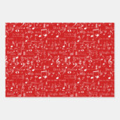 Muzieknoten en symbolen, kerstmanolen inpakpapier vel (Voorkant)