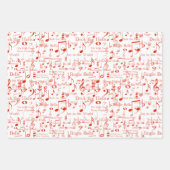 Muzieknoten en symbolen, kerstmanolen inpakpapier vel (Voorkant 3)