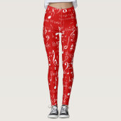 Muzieknoten en symbolen, kerstmanolen leggings (Voorkant)