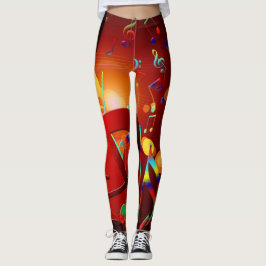 Muzieknoten en symbolen kleurrijk leggings