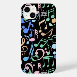 Muzieknoten en symbolen Patroon pastel Zwart BG Case-Mate iPhone 14 Plus Hoesje