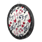 Muzieknoten en symbolen Zwart-wit Dartbord (Voorkant Rechts)