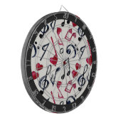 Muzieknoten en symbolen Zwart-wit Dartbord (Voorkant Links)