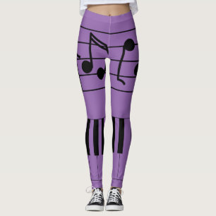 Muzieknoten en toetsenbord leggings