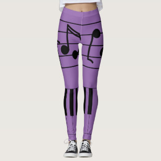 Muzieknoten en toetsenbord leggings