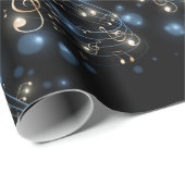 Muzieknoten en vakantielampjes cadeaupapier (Rol Hoek)