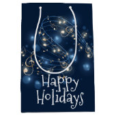 Muzieknoten en vakantielampjes medium cadeauzakje (Voorkant)