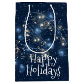 Muzieknoten en vakantielampjes medium cadeauzakje (Voorkant)