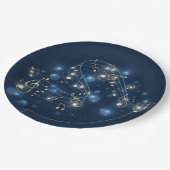 Muzieknoten en vakantielampjes papieren bordje (Gekanteld)