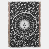 Muzieknoten en vijftiende cirkel deken (Voorkant Verticaal)