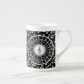 Muzieknoten en vijftiende cirkel porselein kop (Rechts)