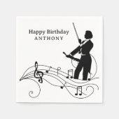 Muzieknoten en violist servet (Voorkant)