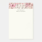 Muzieknoten en Vlinder Retro Stijl Post-it® Notes (Voorkant)