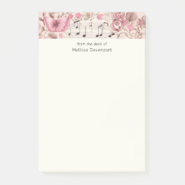 Muzieknoten en Vlinder Retro Stijl Post-it® Notes