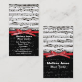 Muzieknoten en wiskunde visitekaartje (Voorkant / Achterkant)