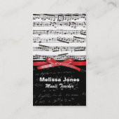 Muzieknoten en wiskunde visitekaartje (Achterkant)