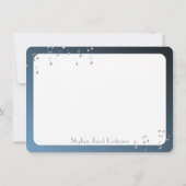 Muzieknoten Flat Kaart Bar Mitzvah Dank u Silver (Achterkant)