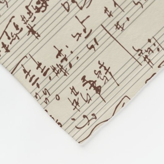 Muzieknoten Fleece Deken (Hoek)