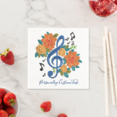 Muzieknoten Flowers Musical Personalized Servet (Insitu)
