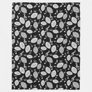 Muzieknoten Footballs Fleece Deken