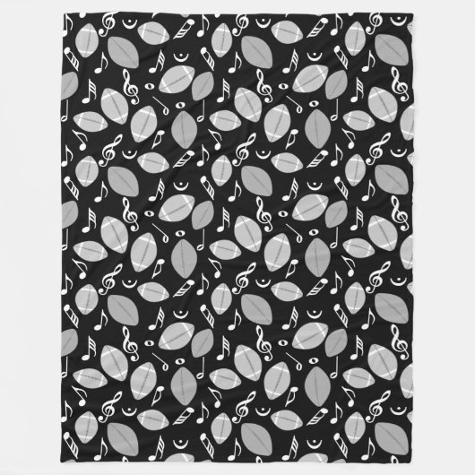 Muzieknoten Footballs Fleece Deken (Voorkant)