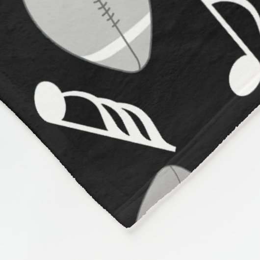 Muzieknoten Footballs Fleece Deken (Hoek)