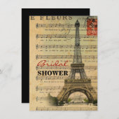 muzieknoten franse parijs eiffeltoren kaart (Voorkant / Achterkant)