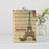 muzieknoten franse parijs eiffeltoren kaart (Staand voorkant)
