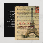  muzieknoten franse parijs eiffeltoren kaart (Voorkant / Achterkant)