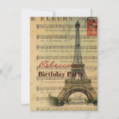  muzieknoten franse parijs eiffeltoren kaart (Voorkant)