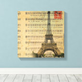muzieknoten Franse Paris Eiffeltoren Canvas Afdruk (Insitu (Houten vloer))