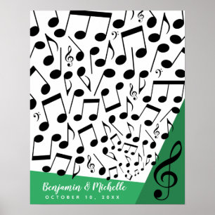 Muzieknoten Gastboek Poster - 50 Plaatsen