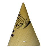 Muzieknoten Geborsteld Goud Feesthoedjes (Rechts)