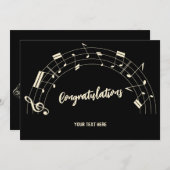 Muzieknoten gefeliciteerd feestdagenkaart (Voorkant / Achterkant)