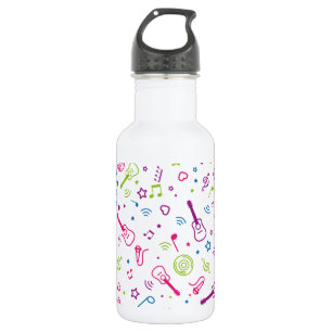 muzieknoten gekleurde illustratie waterfles
