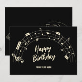 Muzieknoten gelukkige verjaardag feestdagenkaart (Voorkant / Achterkant)