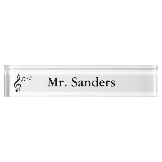 "Muzieknoten" Gepersonaliseerde naamplaat Naambordje (Voorkant)