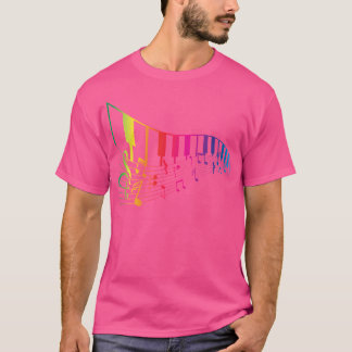 Muzieknoten Geschenk Kleurrijke Piano in Violfsleu T-shirt