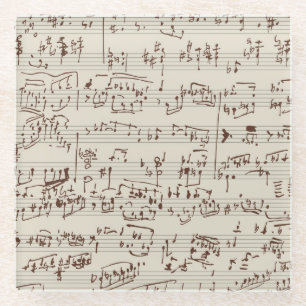 Muzieknoten Glazen Onderzetter