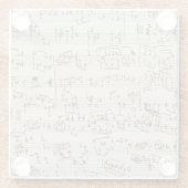 Muzieknoten Glazen Onderzetter (Achterkant)