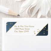 muzieknoten Gold- en blauw retouradres Etiket (Insitu)