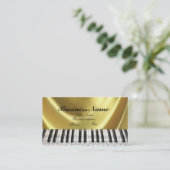 Muzieknoten Gold Piano Keyboard Visitekaartje (Staand voorkant)