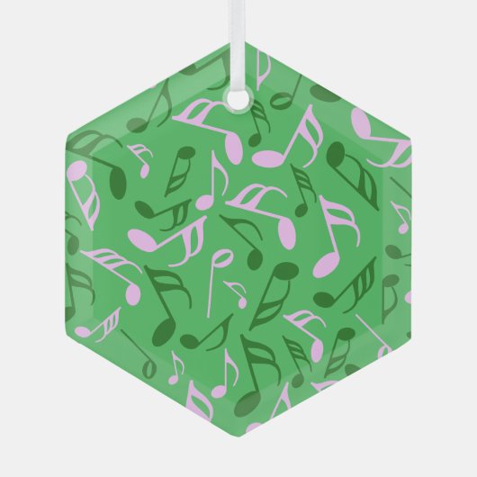 Muzieknoten Groen Glas Ornament (Voorkant)