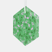 Muzieknoten Groen Glas Ornament (Voorkant links)
